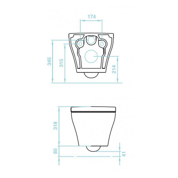 Tissino Savuto Rimless Wall Hung Toilet with Seat #3