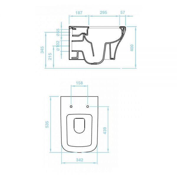 Tissino Savuto Rimless Wall Hung Toilet with Seat #2
