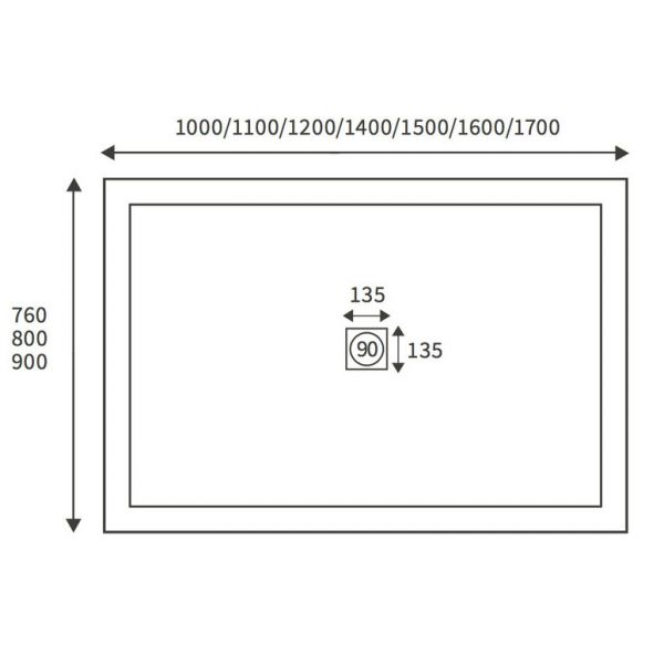 Moods Reflex 25mm Ultraslim Rectangular Shower Tray 1000 x 760mm #3