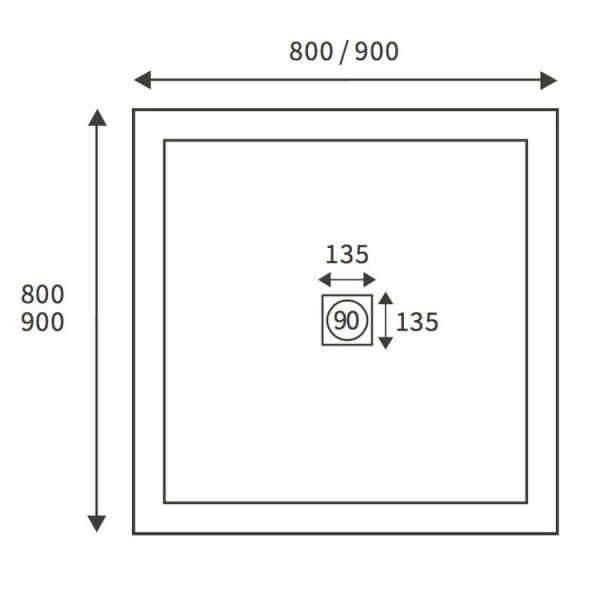 Moods Reflex 25mm Ultraslim Square Shower Tray 800 x 800mm #3