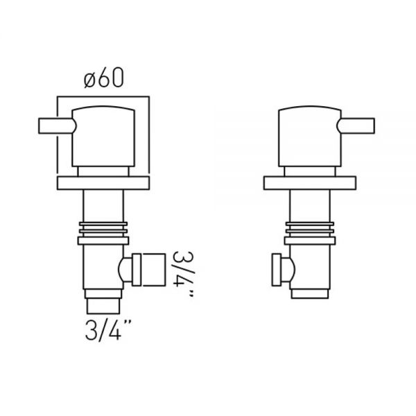 Vado Pairs Of Deck Mounted Stop Valves Zoo Pair Of Valves Deck Mounted #2