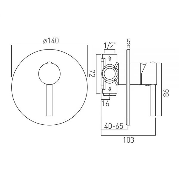 Vado Zoo Concealed Shower Valve #2