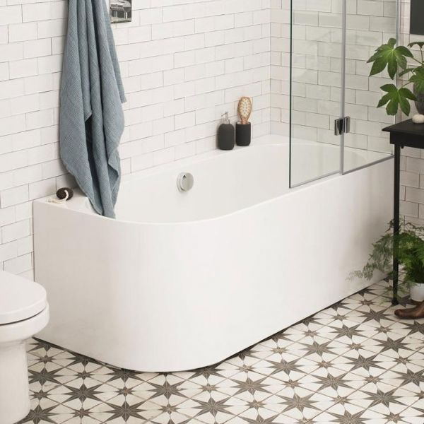 Waters Baths Flow Hybrid 1660mm Right Hand Shower Bath #4
