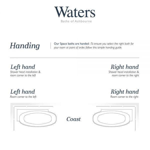 Waters Baths Coast 1700mm Right Hand Corner Bath #7