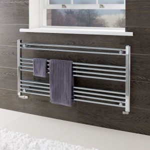 Eastbrook Wendover 600 x 1000mm Wide Horizontal Straight Chrome Towel Rail