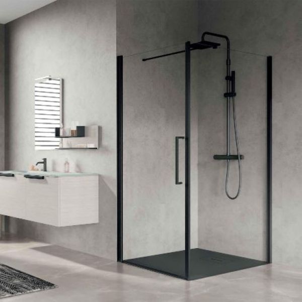 Novellini Young Plus G+F Hinged 1000 CHROME Shower Door