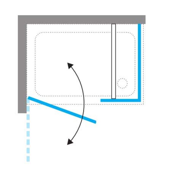 Novellini Young G+F Hinged Shower Door 760 Y2G74 1K #2