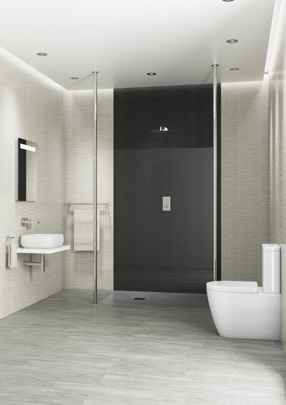 Casie Black Stone Tile Effect Wet Wall Panels Wpa008 Cs Casie Black Stone Tile Effect Wet Wall Panels Wpa008 Tap To Expand