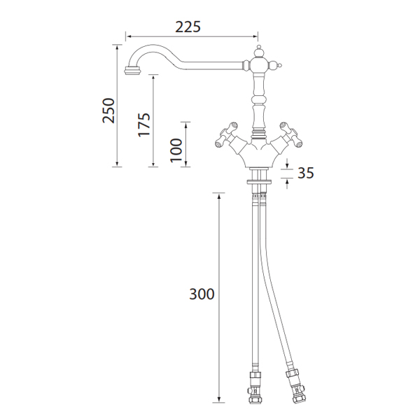 Bristan Colonial Antique Bronze Easy Fit Mono Kitchen Mixer Tap K SNK
