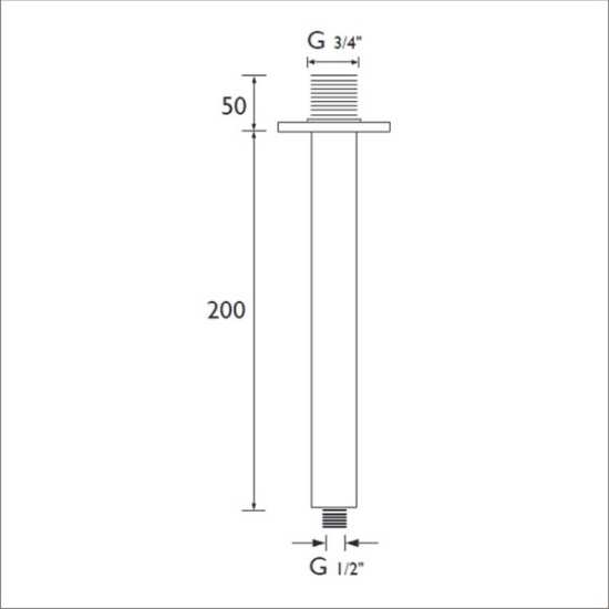 Bristan Round Ceiling Fed Arm 200mm ARM CFRD02 C #2