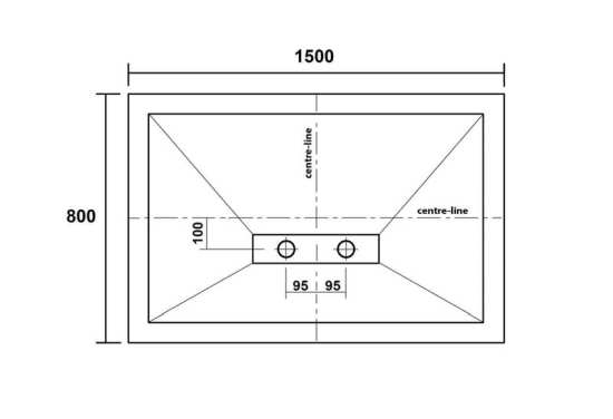 Kudos Connect2 White 1500 x 800 Rectangular Shower Tray #5