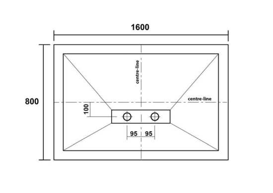 Kudos Connect2 White 1600 x 800 Rectangular Shower Tray #5