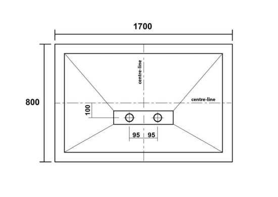 Kudos Connect2 White 1700 x 800 Rectangular Shower Tray #5