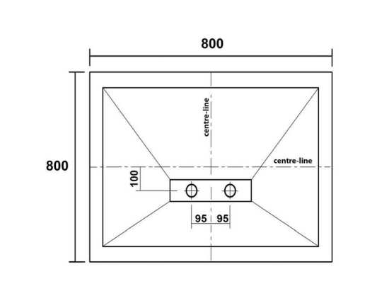 Kudos Connect2 Slip Resistant Slate Effect 800 x 800 Square Shower Tray #4