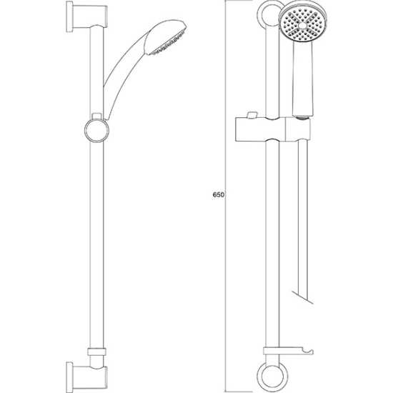 Bristan Casino Chrome Shower Kit with Single Function Small Handset CAS KIT01 C #2