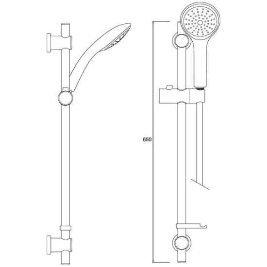 Bristan Casino Chrome Shower Kit with Single Function Large Handset CAS KIT02 C #2