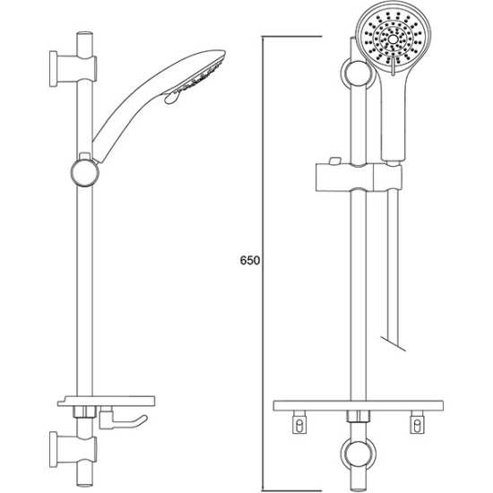Bristan Casino Chrome Shower Kit with 5 Function Large Handset CAS KIT04 C #2