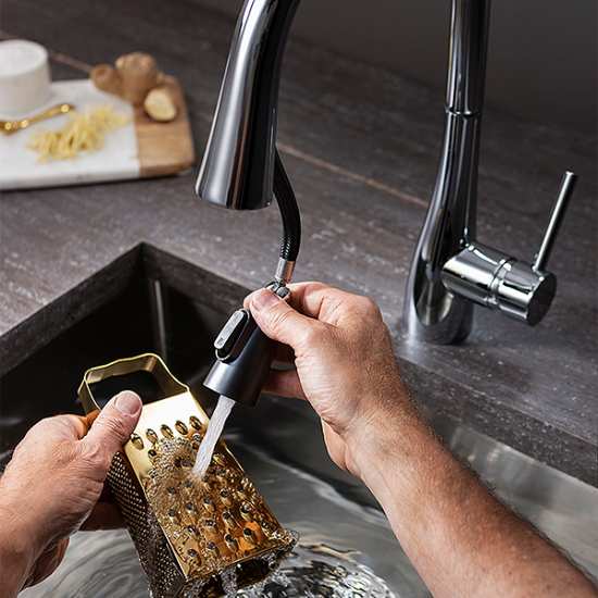 Crosswater Cook Side Lever Kitchen Mixer Tap with Concealed Flex Spray #2