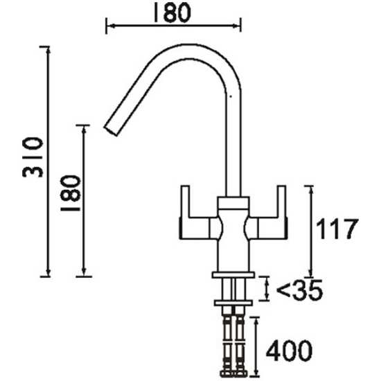Bristan Cashew Stainless Steel Easyfit Mono Kitchen Mixer Tap #2
