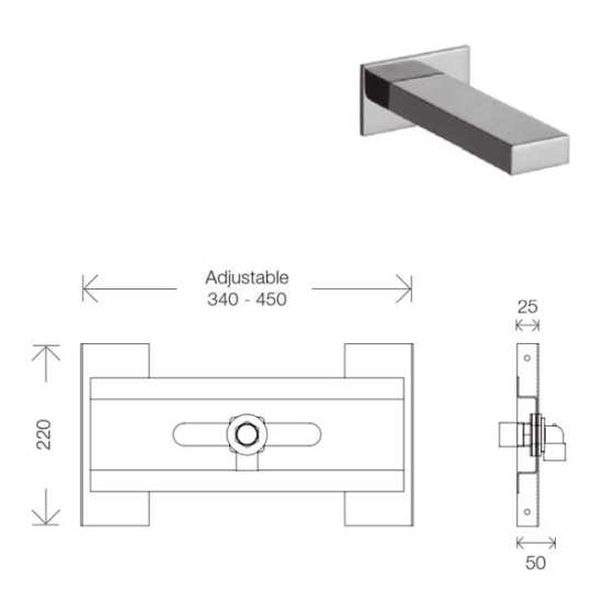 Easi Plan Recessed Single Outlet Fitting Plate #2