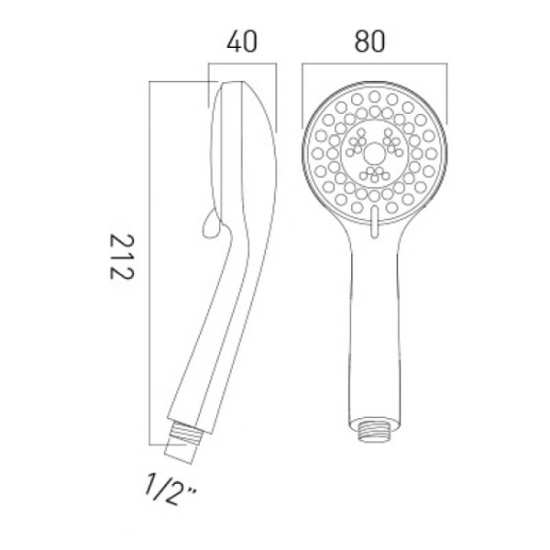 Vado Eris Multi Function Shower Handset #2