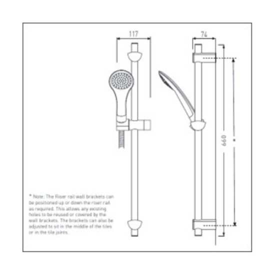 Bristan Evo Shower Kit with Rub Clean Handset Chrome Plated EVC KIT01 2M C #2