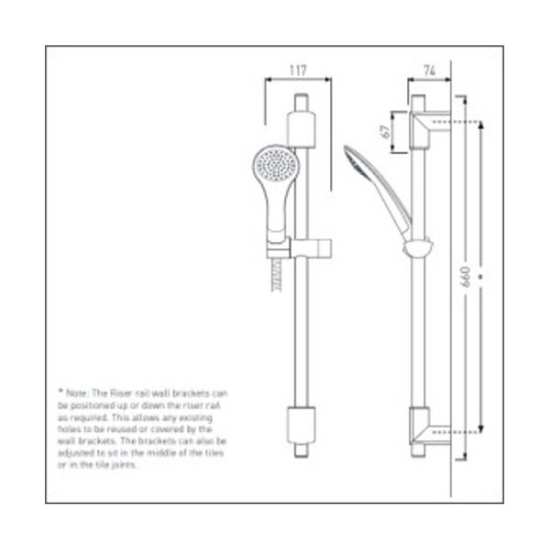 Bristan Evo Shower Kit with Multi Function Rub Clean Handset Chrome Plated EVC KIT02 C #2