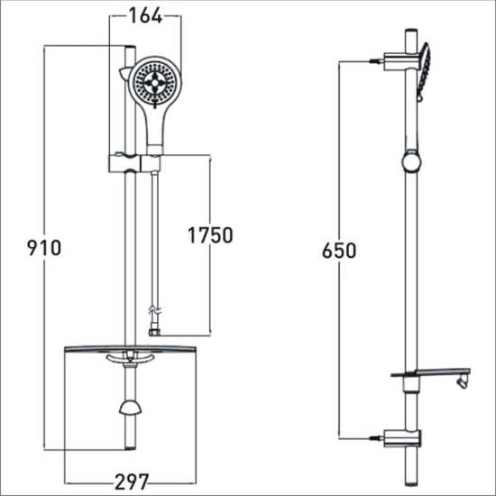Bristan Multi function extended slide bar shower kit EV KIT EEVK C #2