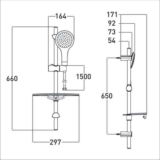 Bristan Economy single function slide bar shower kit EV KIT EFB C #2
