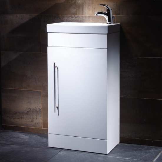 Roper Rhodes Esta 460 Freestanding Gloss White Vanity Unit and Basin ESVB45W ESB45 #2