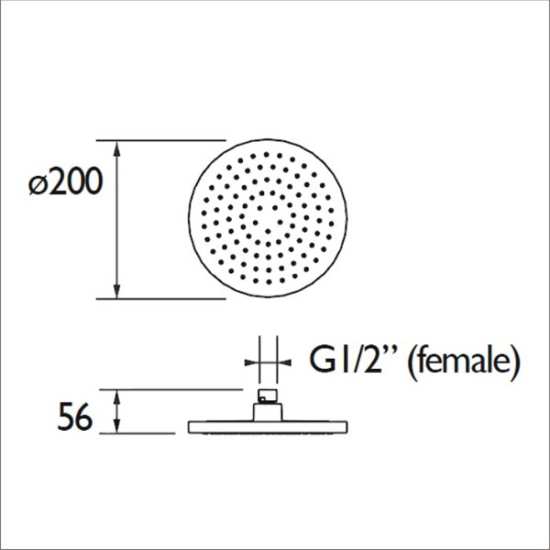 Bristan ABS 200mm Round Fixed Head FHC ABRD01 C #2