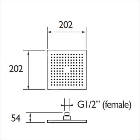 Bristan ABS 200mm Square Fixed Head FHC ABSQ01 C #2