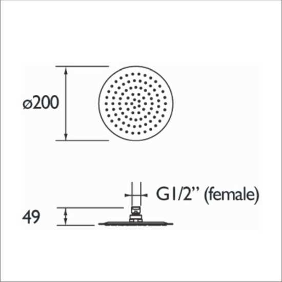 Bristan Slimline 200mm Round Fixed Head FH SLRD01 C #2