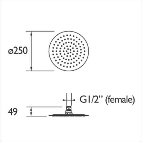 Bristan Slimline 250mm Round Fixed Head FH SLRD02 C #2