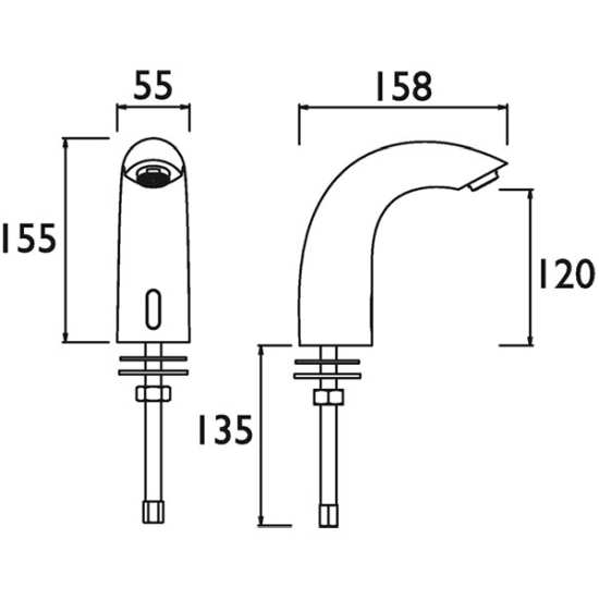 Bristan Infra Red IRBS1 CP Auto Swan Basin Spout IRBS1 CP #2