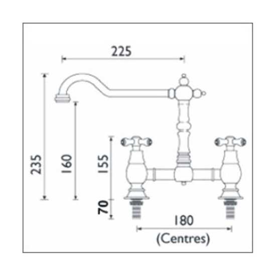 Bristan Colonial Bridge Sink Mixer Chrome Plated K BRSNK C on sale at
