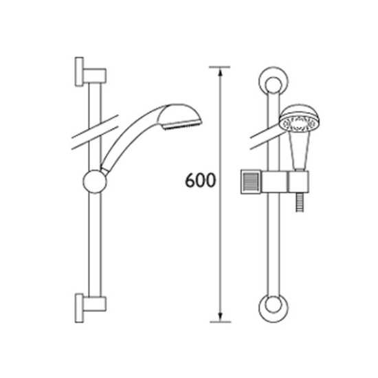 Bristan Single function Slide Bar Shower Kit KIT100 C #2