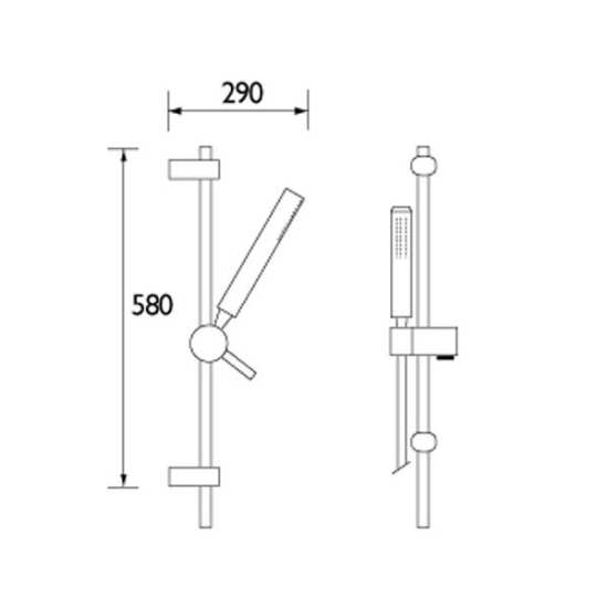 Bristan Qube Single function Slide Bar Shower Kit KIT2 C #2