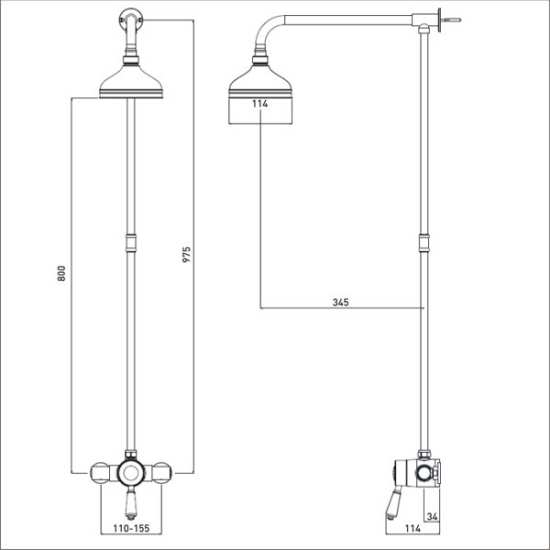 Bristan Colonial2 Thermostatic Shower Valve with Rigid Riser Chrome KN2 SHXRR C #2