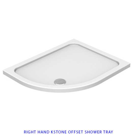 Kudos Kstone White 1000 x 800 Offset Quadrant Shower Tray #2