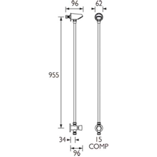 Bristan Push Button Timed Flow Exposed Shower with Fixed Head MEFC PAK #2