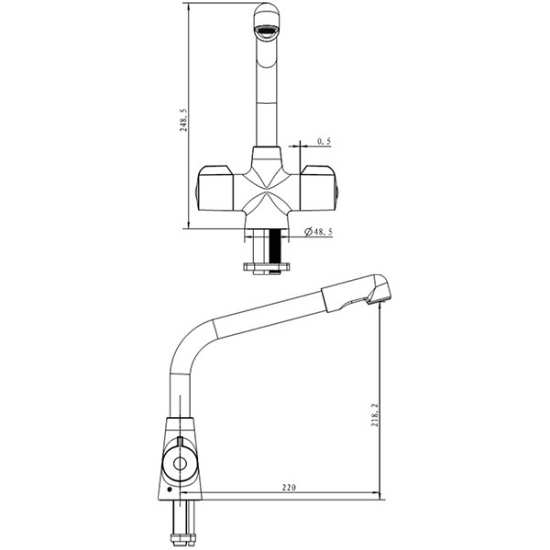 Bristan Manhattan White Easy Fit Mono Kitchen Mixer Tap MH SNK EF WHT #2