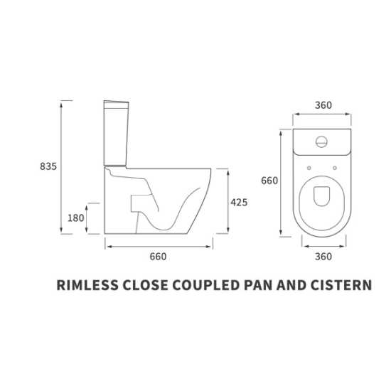 Moods Andolo Rimless Closed Back Close Coupled Toilet #2