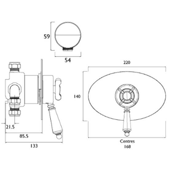 Bristan 1901 Concealed Concentric Shower Valve Only N2 CSHCVO C #2
