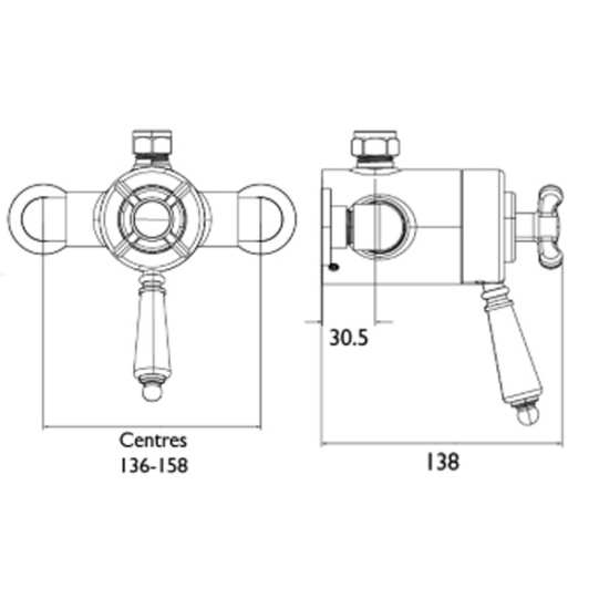 Bristan 1901 Exposed Concentric Chrome Top Outlet Shower Valve Only N2 CSHXTVO C #2