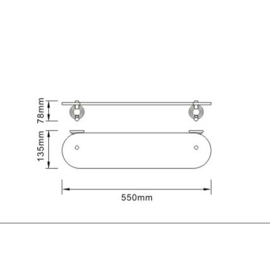 Bristan 1901 Glass Shelf N2 SHELF C #2