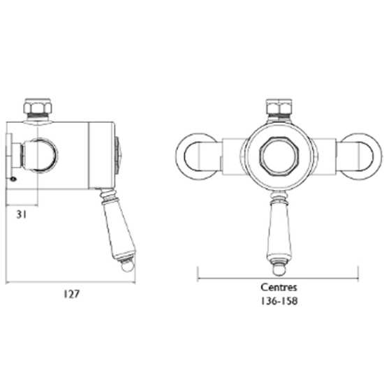 Bristan 1901 Exposed Sequential Chrome Top Outlet Shower Valve Only N2 SQSHXTVO C #2