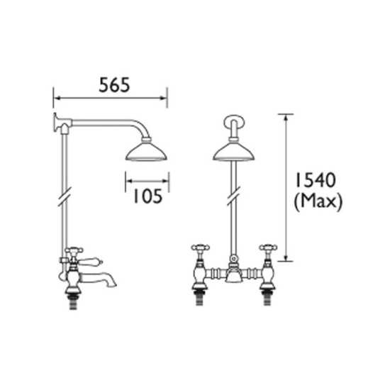 Bristan 1901 Fixed Riser Rail Chrome Plated N RISE C #2