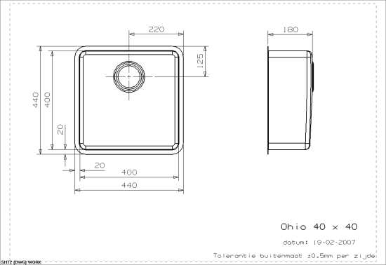 Reginox Ohio Integrated Sink OHIO40X40 L #2