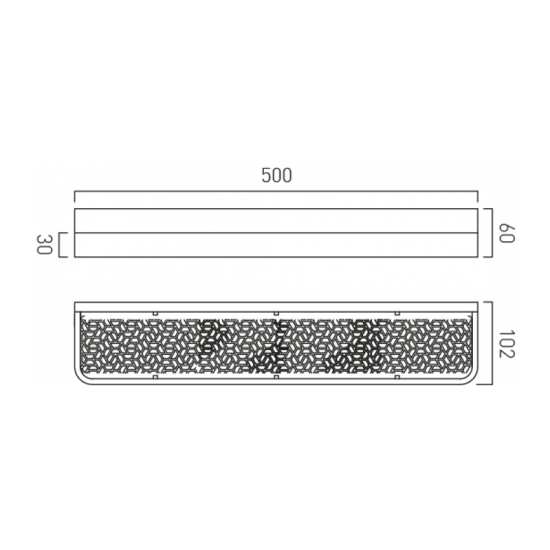Vado Omika 500mm Shelf with Geometric Insert #2